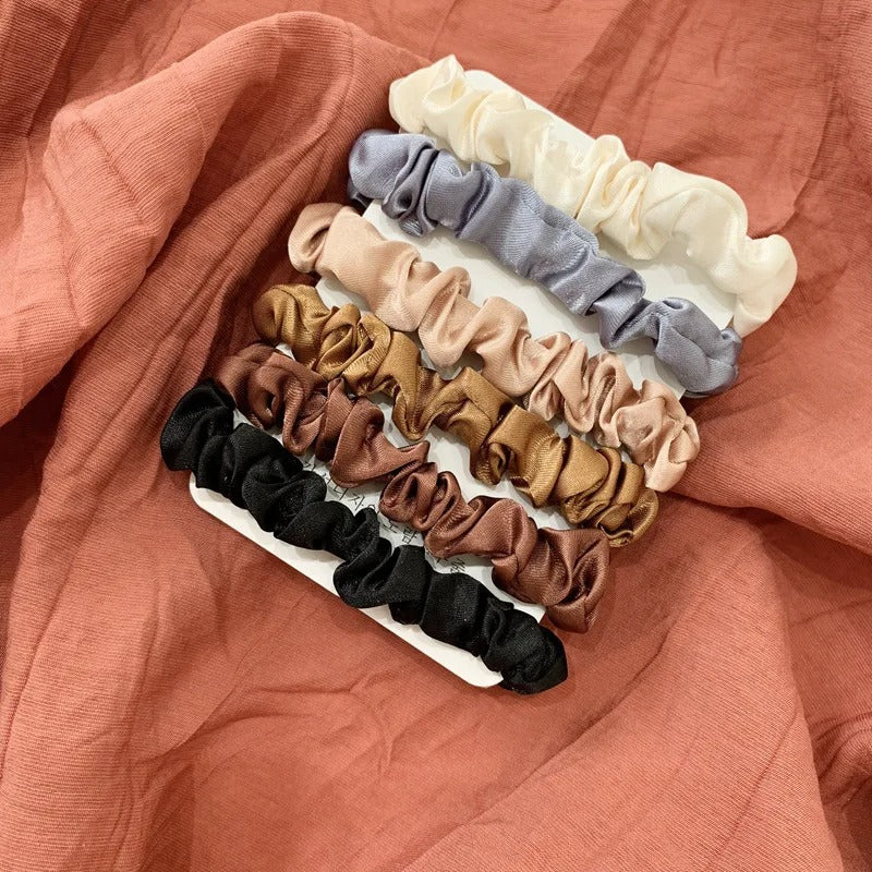 Satin Haargummi-Set (6 Stück)